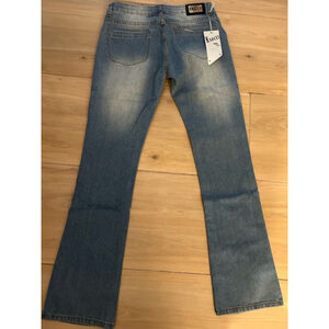 NEW EXOCET Flare leg Stretch Med Wash Jeans Size 9 33” inseam
